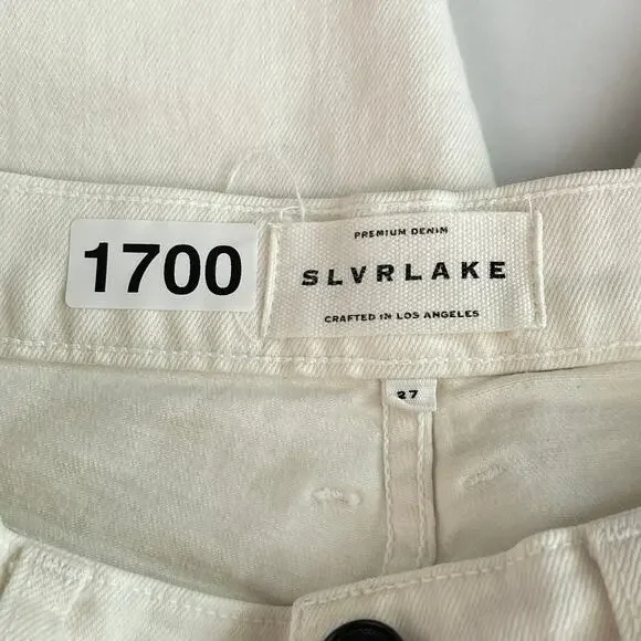 SLVRLAKE Beatnik Slim Fit High Rise Jeans White Wash Women's Size 27 - Picture 14 of 16